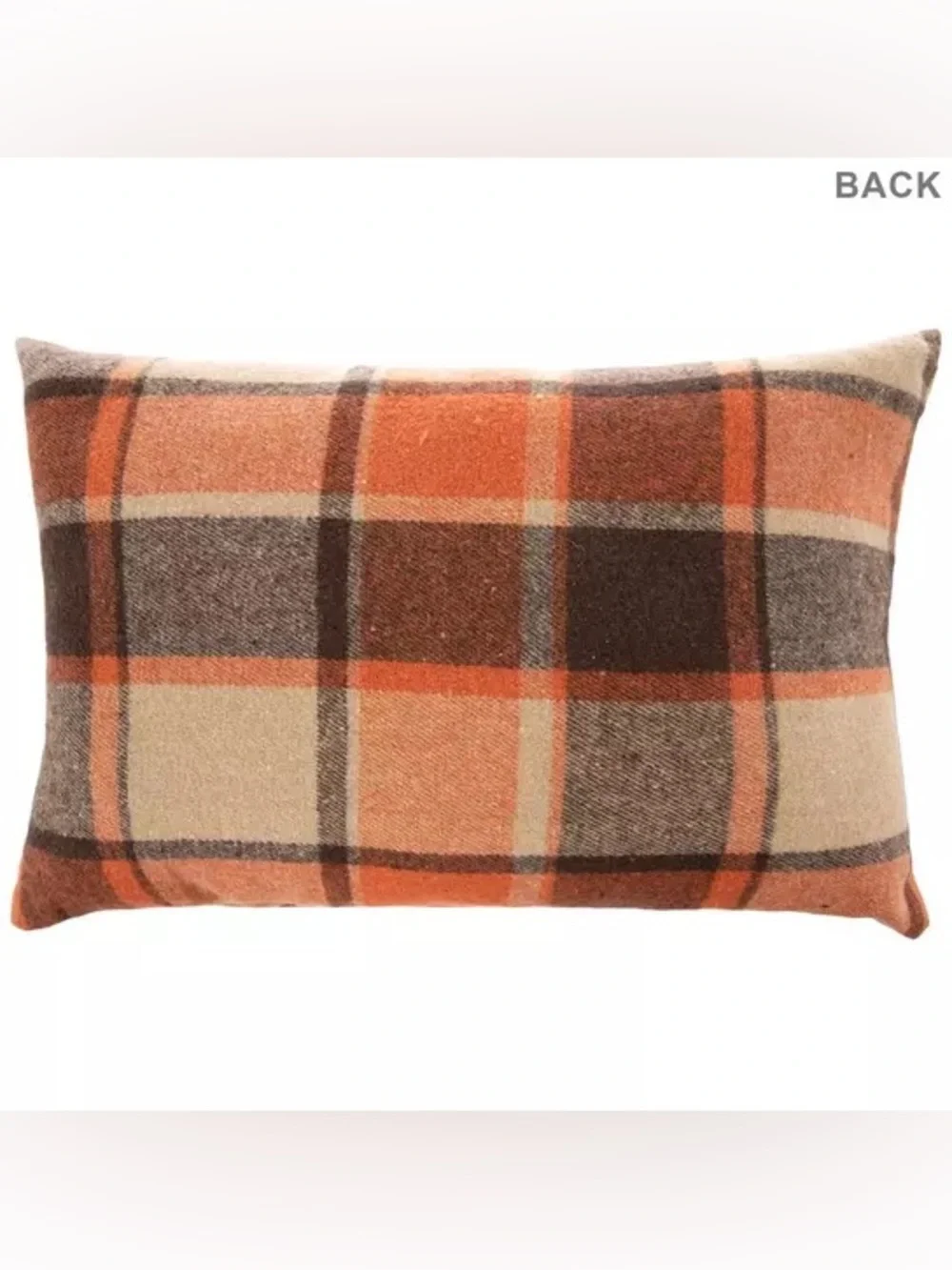 Orange & Brown Plaid Welcome Pillow